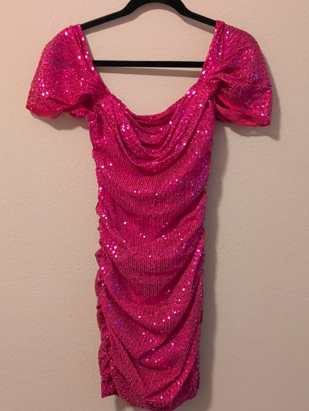 Hot Pink Sequin Mini Dress - Elegant Party Style